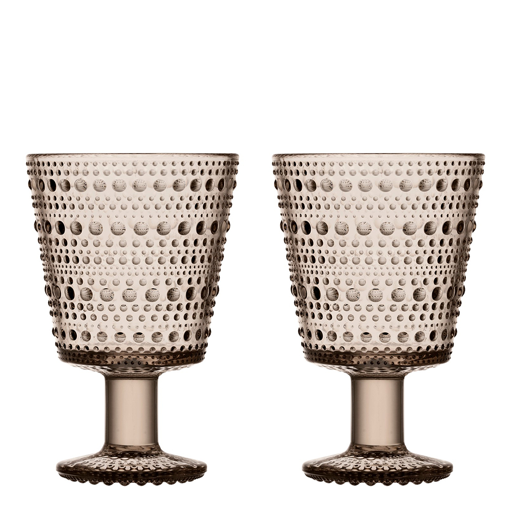 Iittala - Kastehelmi Glas på fot 2-pack Linne