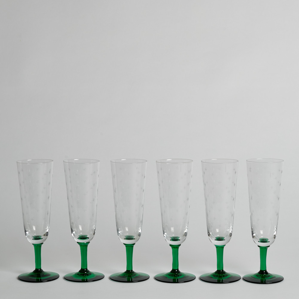 Reijmyre Glasbruk – SÅLD Champagneglas B6 av Monica Bratt 6 st