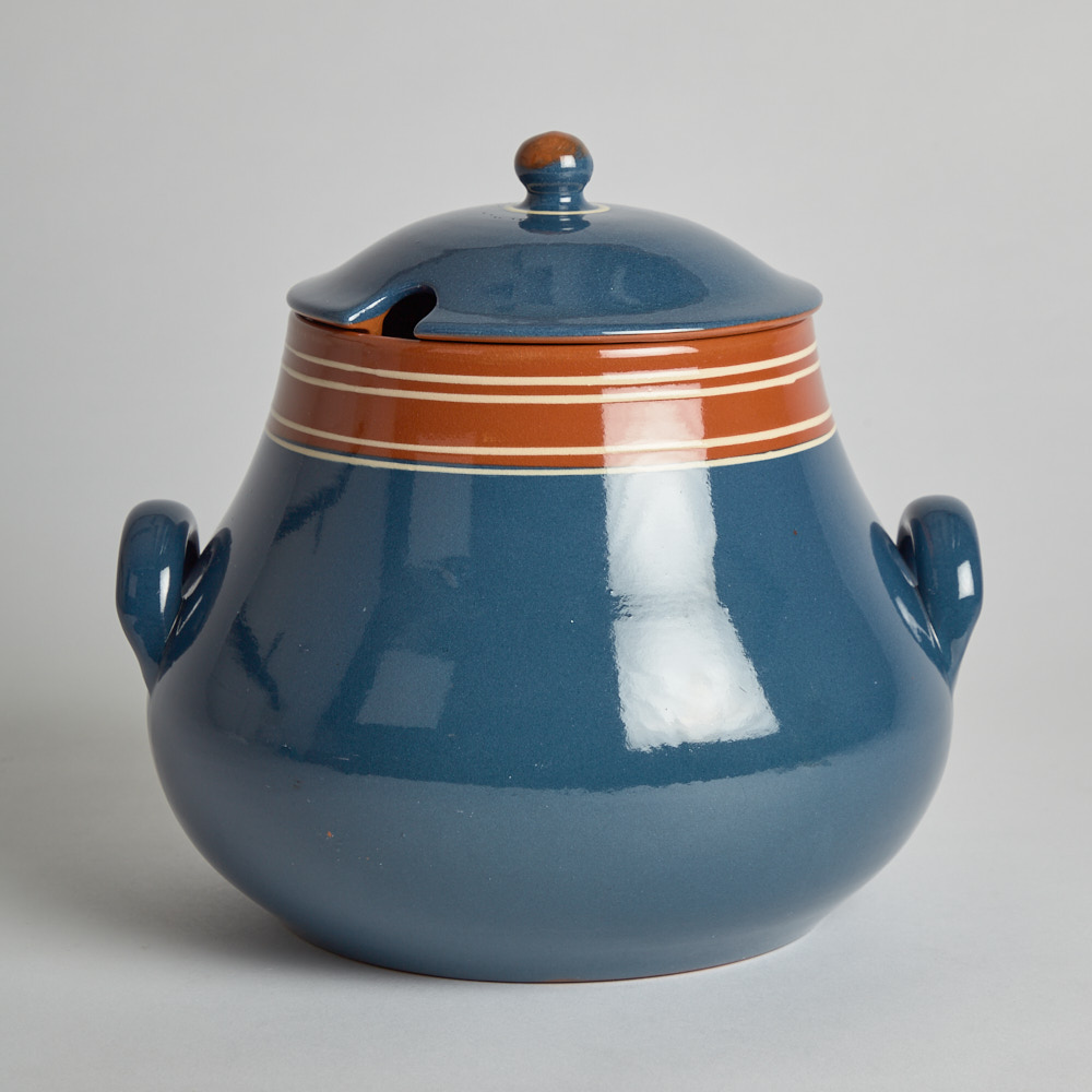 Nittsjö Keramik – SÅLD Soppterrin med Mörkblå Glasyr