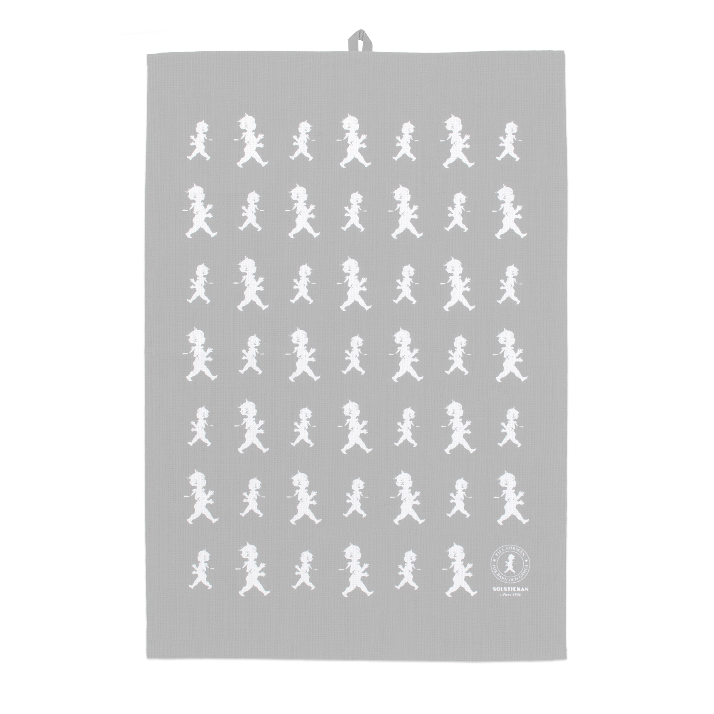 Solstickan - Handduk Halvlinne 50x70 cm Grå/Vit
