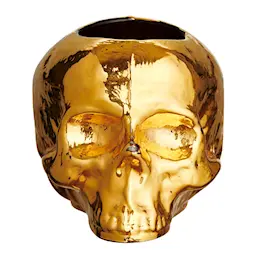 Kosta Boda Still Life Skull Kynttilälyhty 8,5 cm Kulta