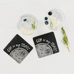 The Just Slate Company Glasunderlag Gin is My Tonic 2-pk   hover