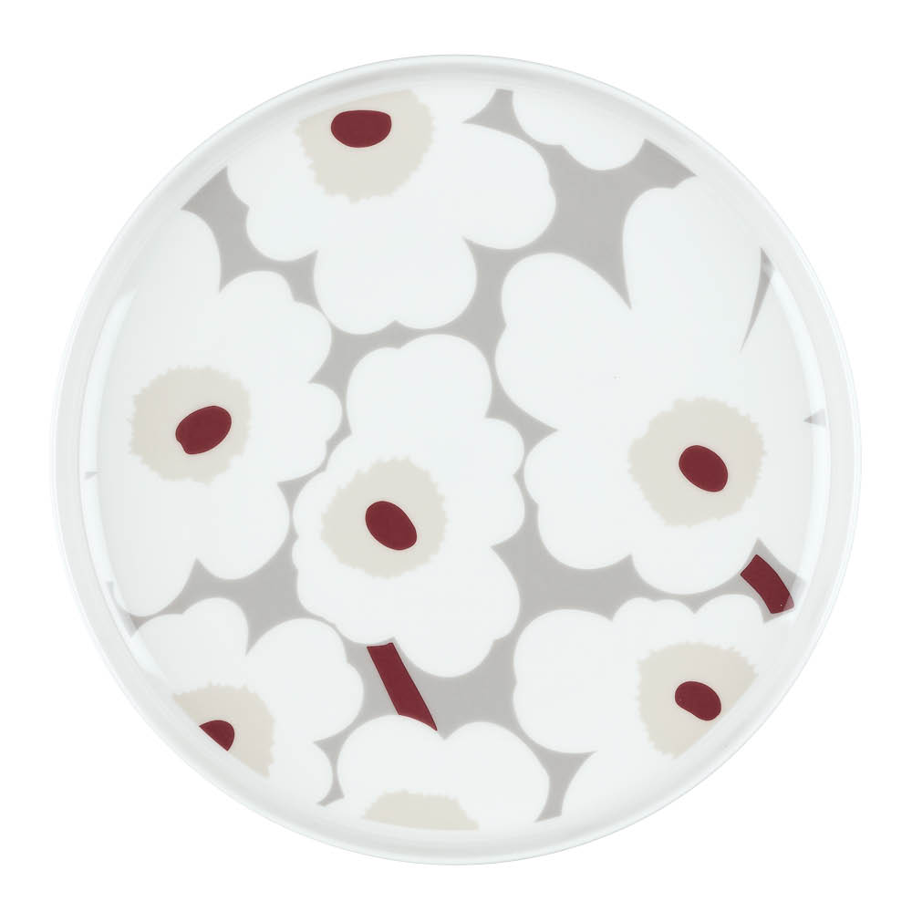 Marimekko Oiva Unikko Lautanen 25 cm Harmaa