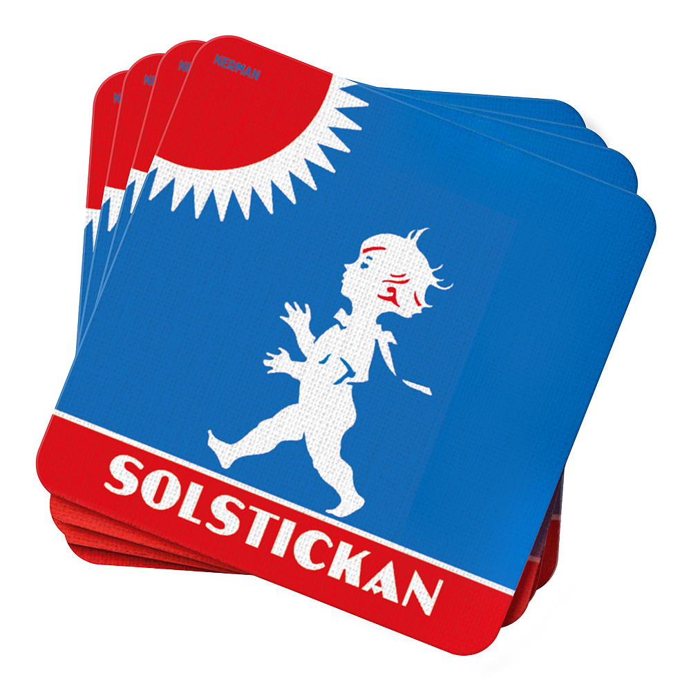 Solstickan – Glasunderlägg 10×10 cm 4-pack Original