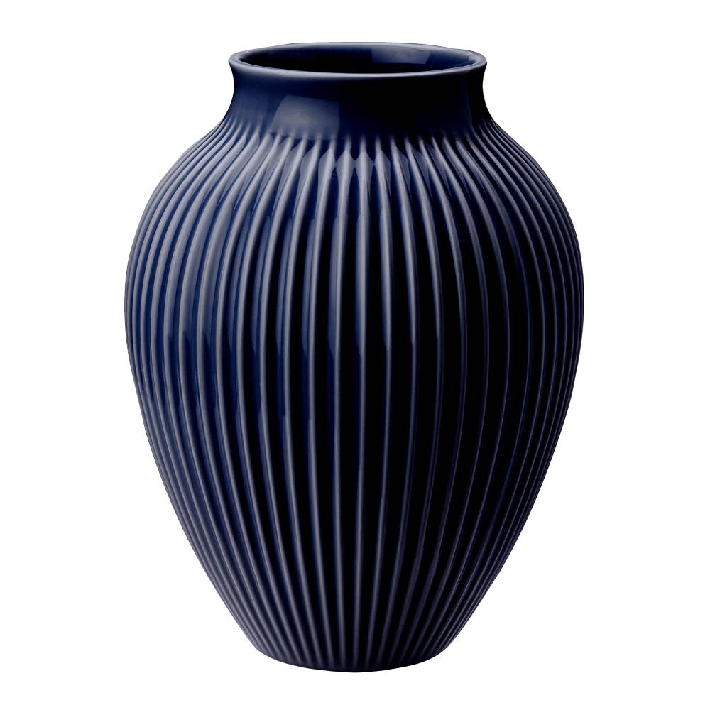 Läs mer om Knabstrup Keramik - Ripple Vas 20 cm Dark Blue