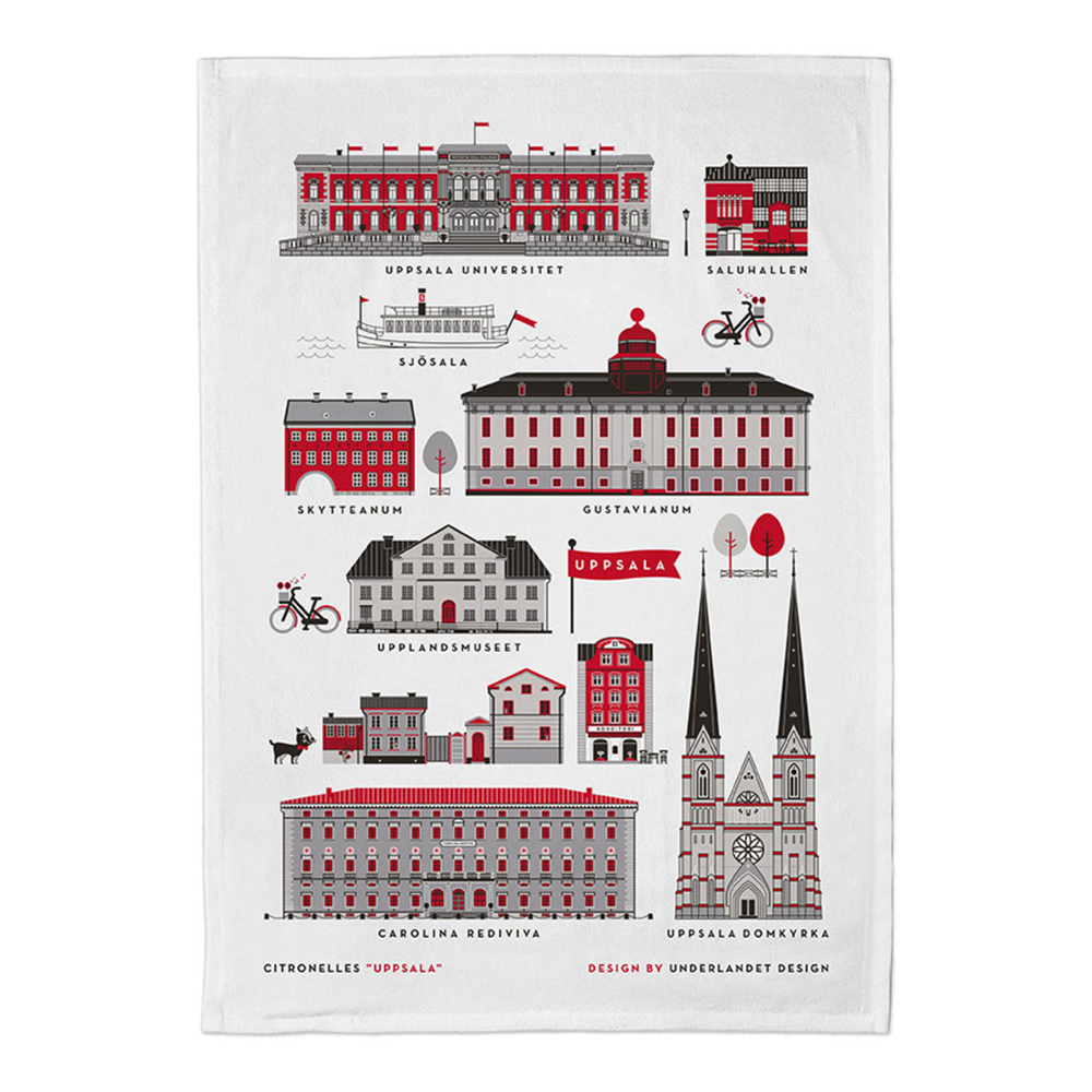 Citronelles – Houses of Uppsala Handduk 50×70 cm Röd