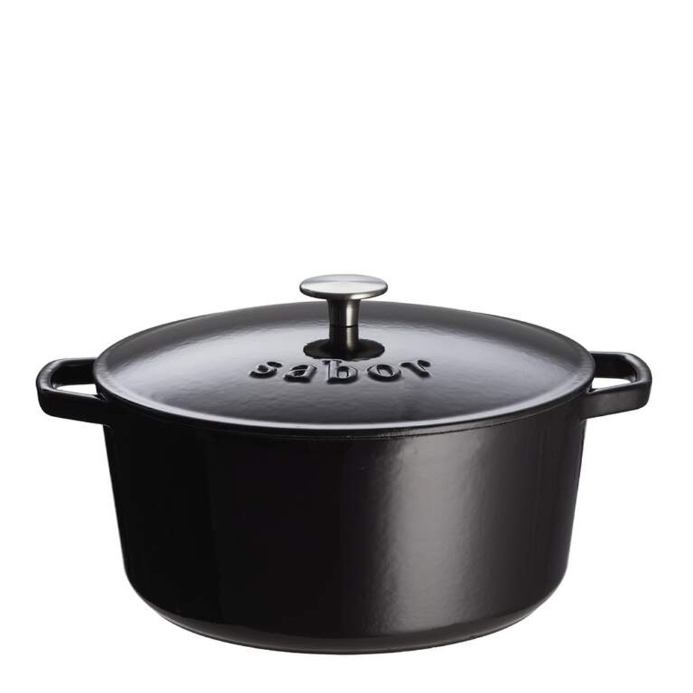 Sabor - Støpejernsgryte 6,7L svart