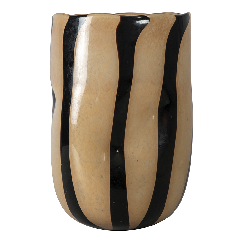 Byon – Curve Vas Curt 30 cm Beige/Svart Randig