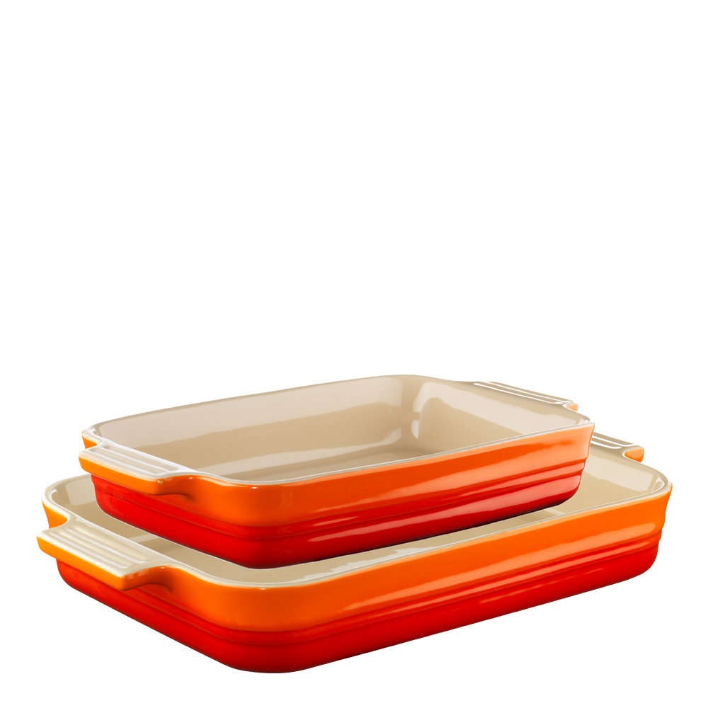 Läs mer om Le Creuset - Ugnsformset Stengods 25+32 cm Vulkan