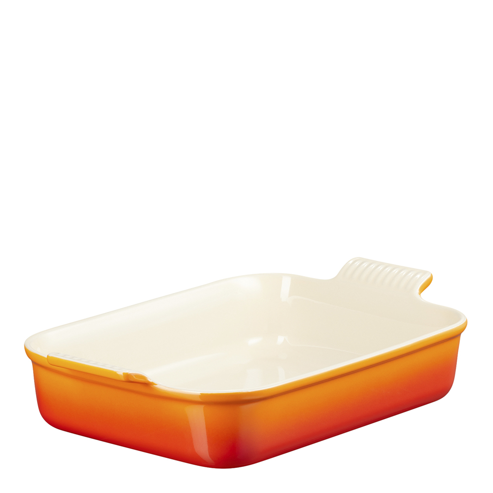 Läs mer om Le Creuset - Heritage Rektangulär Form 32x24 cm Volcanic