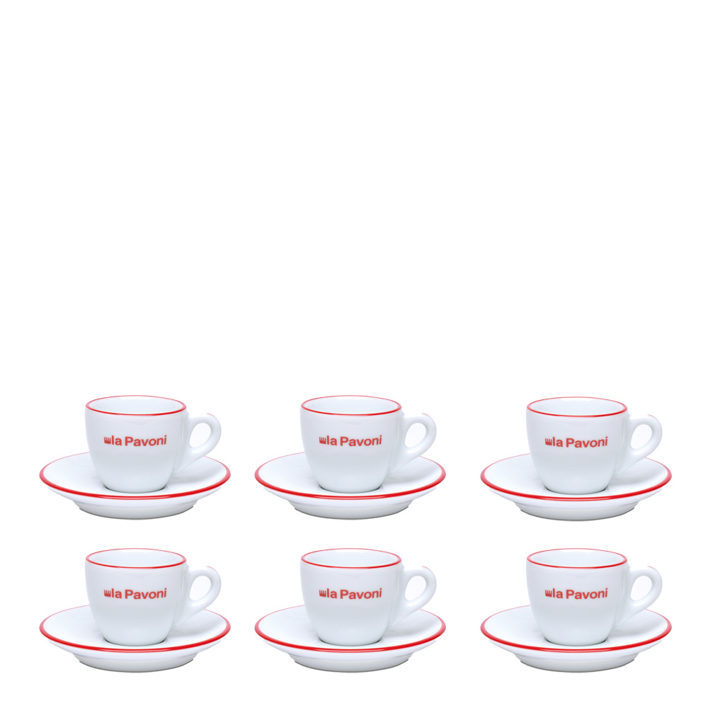 La Pavoni – Espressokoppar 7,5 cl 6-pack Vit