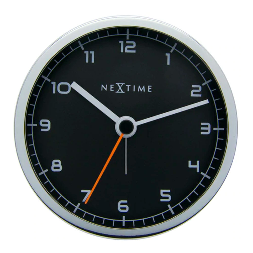 NeXtime Company Alarm Klocka 9 cm Svart/Metall