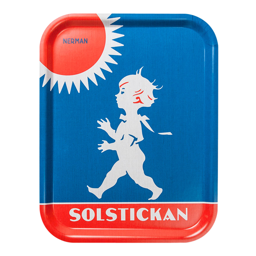 Läs mer om Solstickan - Bricka 27x20 cm Blå/Röd