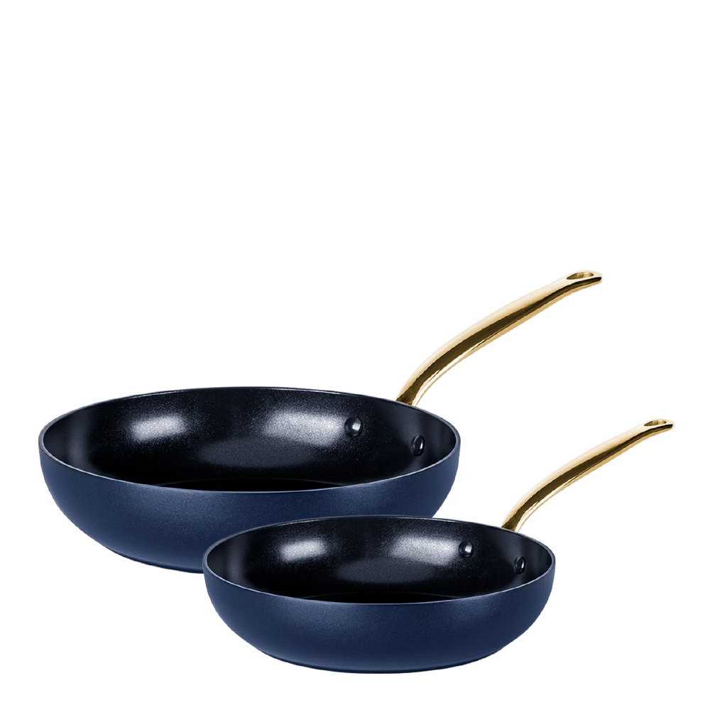 GreenPan - Barcelona Blue Stekpanna Set 20+28 cm Blå/Mässing
