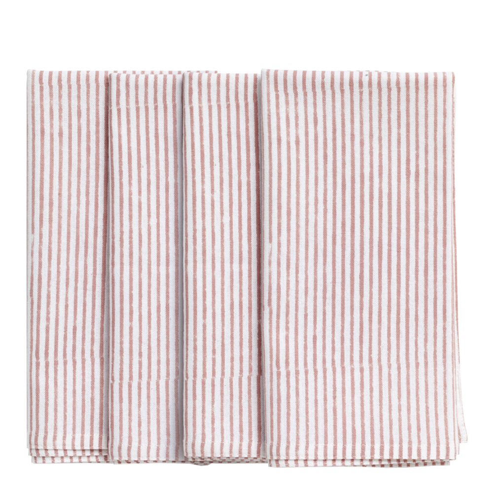 Chamois Stripe Randig Servett 4-pack 50×50 cm Rosa