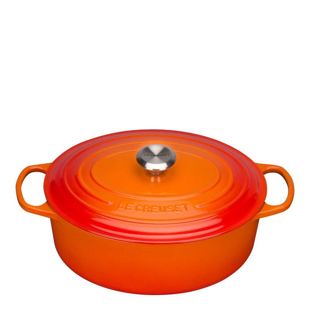 Läs mer om Le Creuset - Signature Gjutjärnsgryta oval 31 cm 6,3 L Vulkan