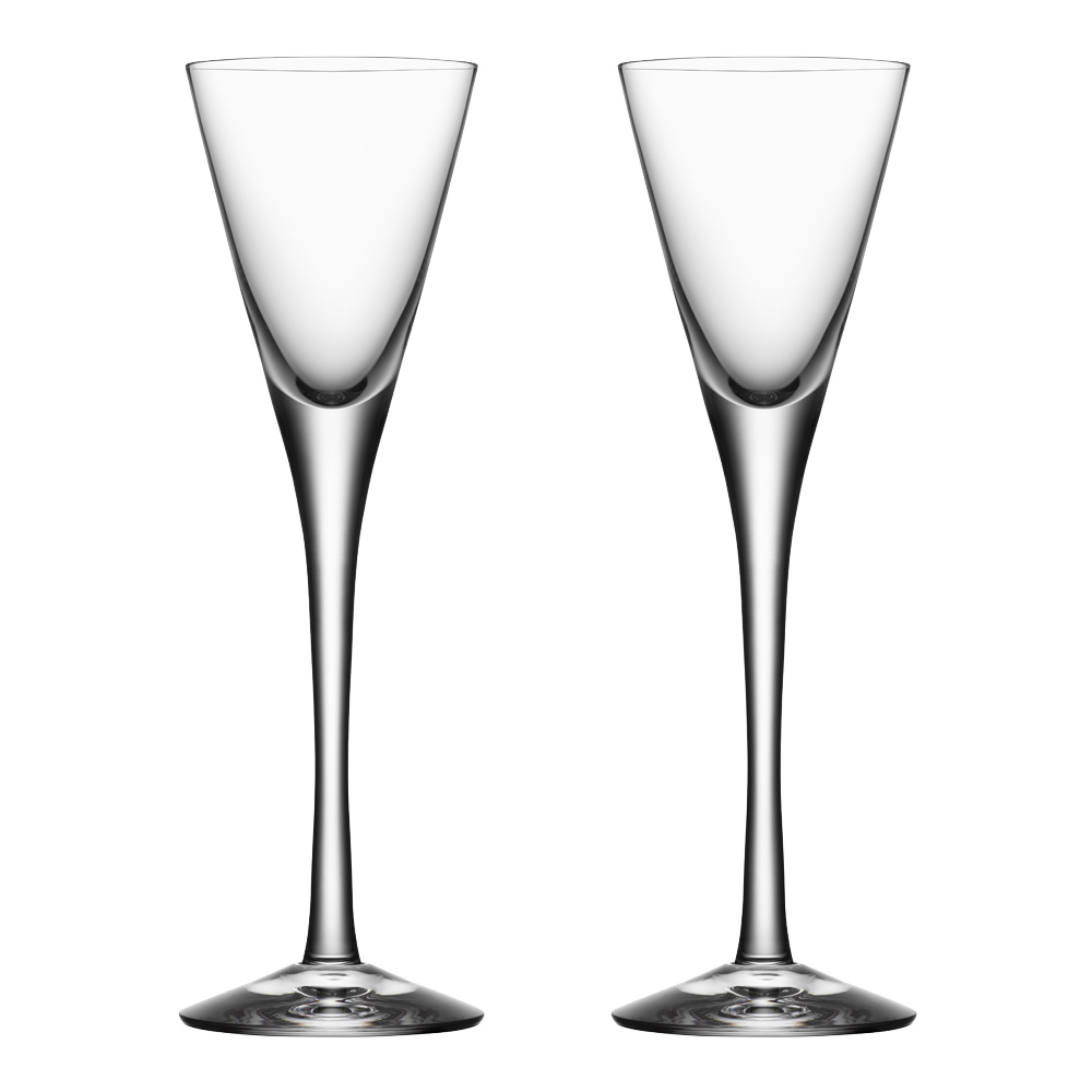 Orrefors - More snapsglass på stett 2 stk