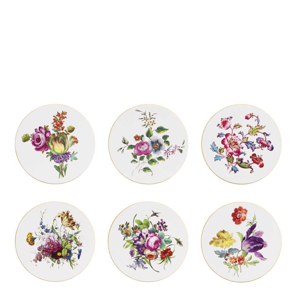 &klevering – Floral Glasunderlägg Kork 6-pack