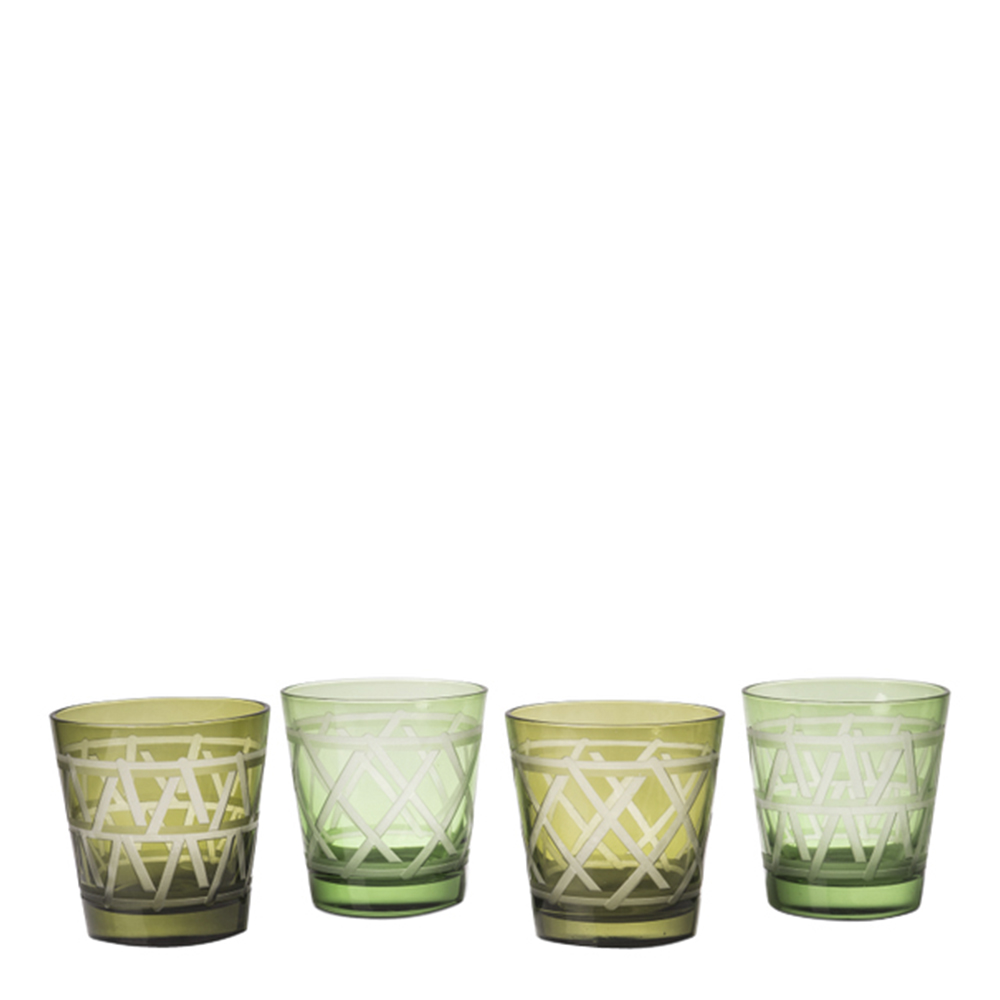 Pols Potten - Tie Up Tumblers 8,5 cm 4-pack Olivgrön