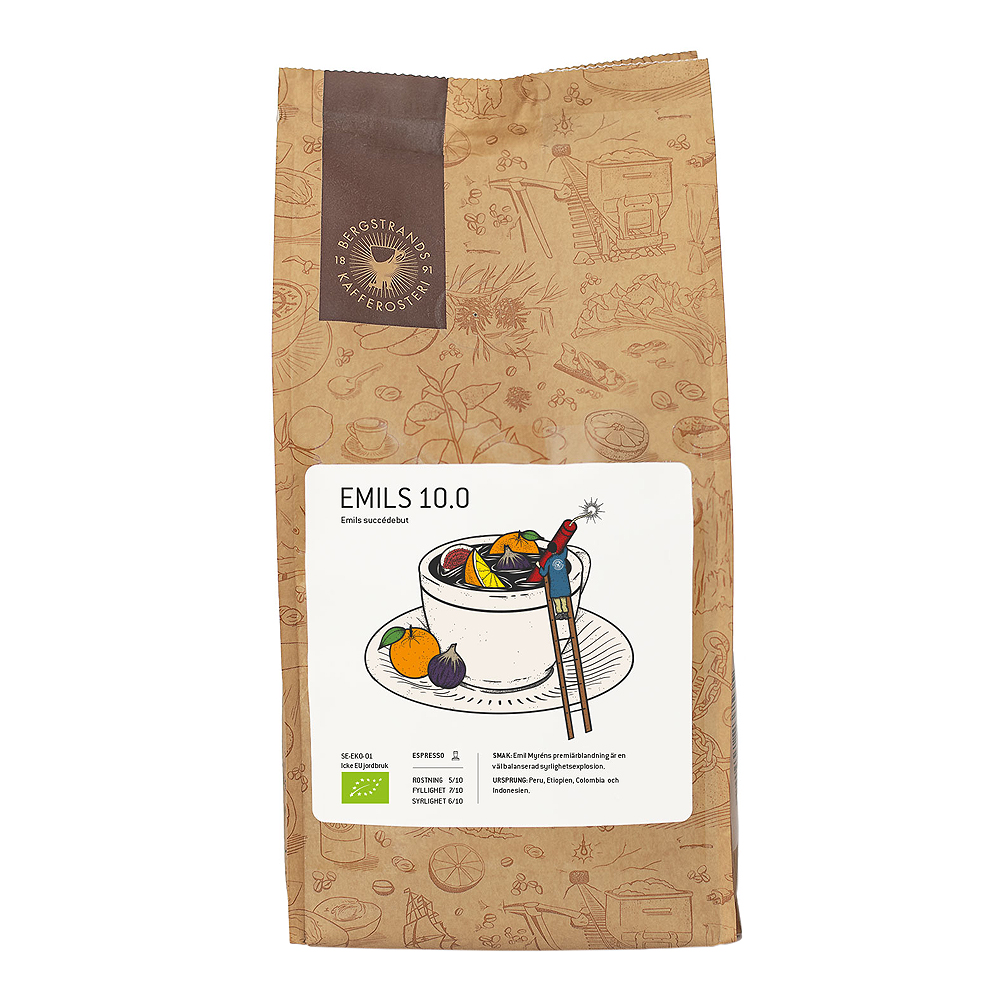 Bergstrands Kafferosteri - Espressobönor Emils 10.0 Eko 1 kg