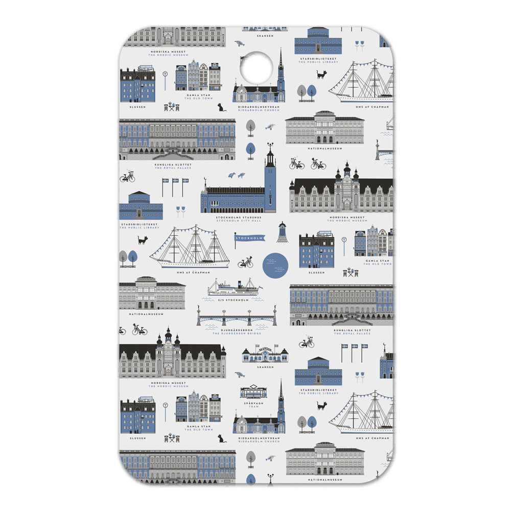 Citronelles - Sthlm City Skärbräda 20x34 cm Blå