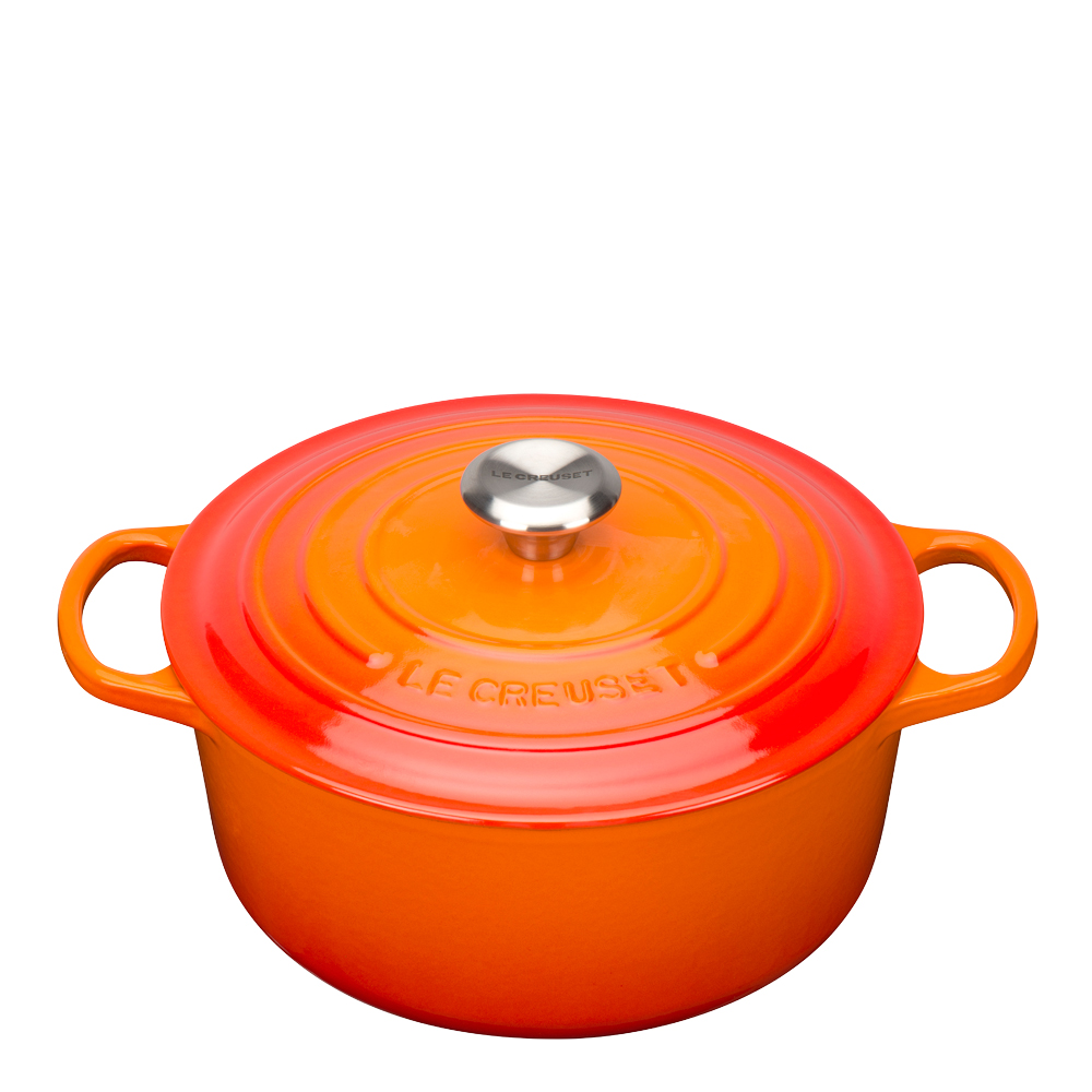 Läs mer om Le Creuset - Signature Gjutjärnsgryta rund 26 cm 5,3 L Vulkan