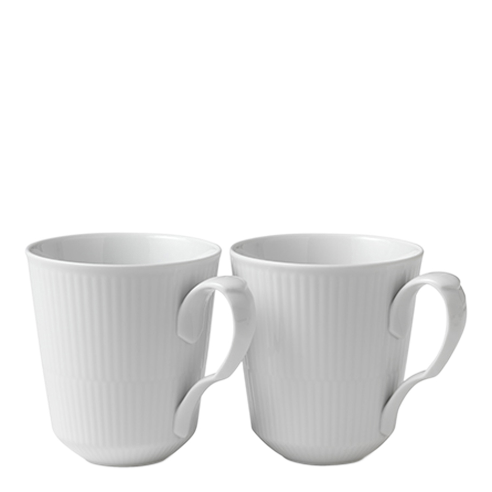 Royal Copenhagen – White Fluted Mugg 37 cl 2-pack