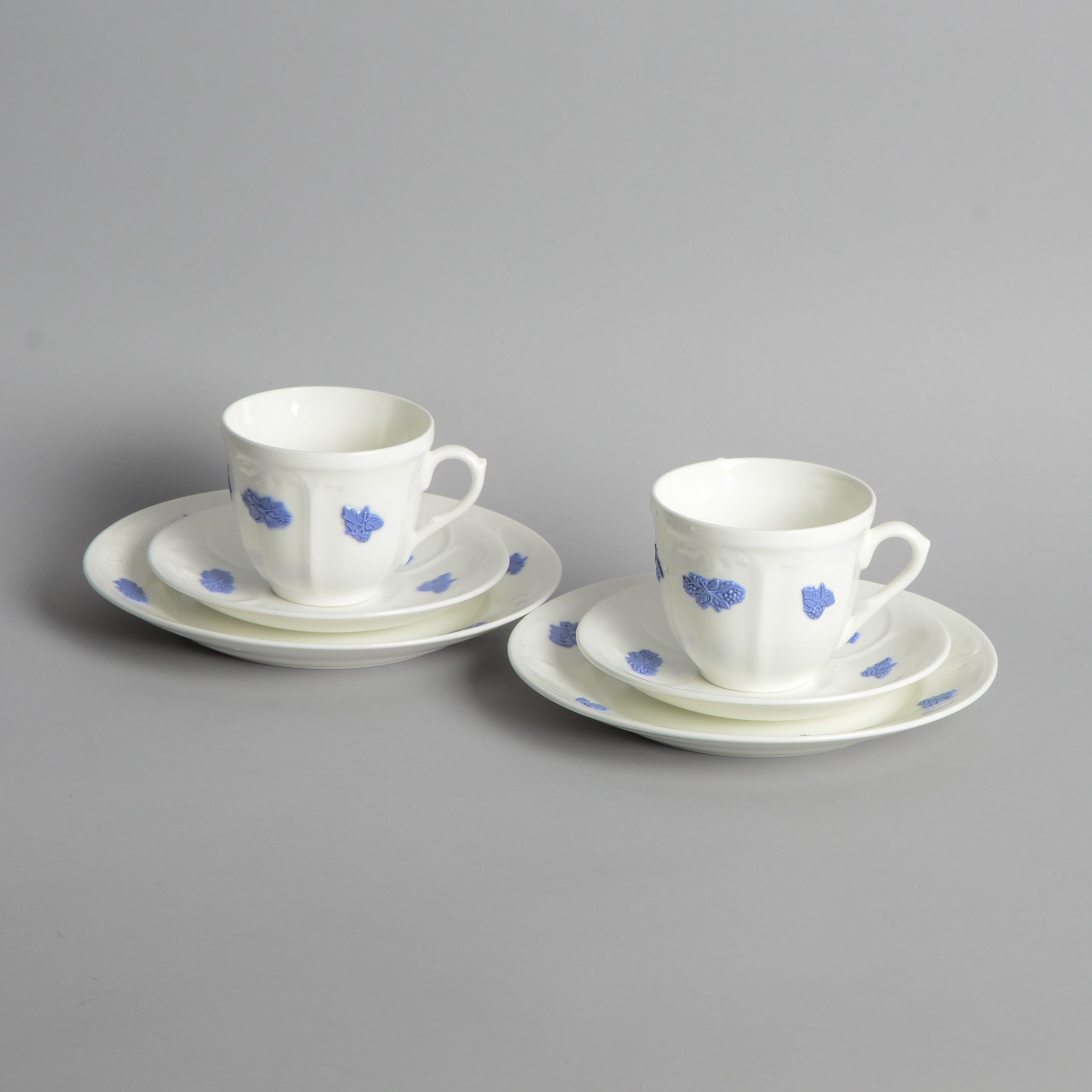Gustavsberg – SÅLD ”Blå Blom” Kaffekoppar med Assiett 2 st