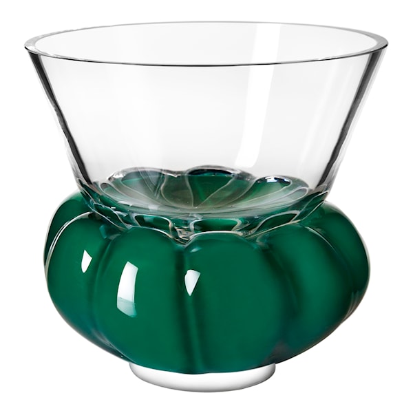 Målerås Glasbruk Padam Skål 15 cm Klar/Grön 