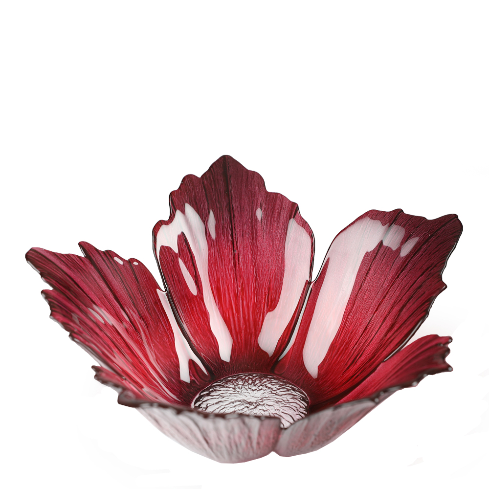Målerås Glasbruk Fleur Skål 23 cm Röd