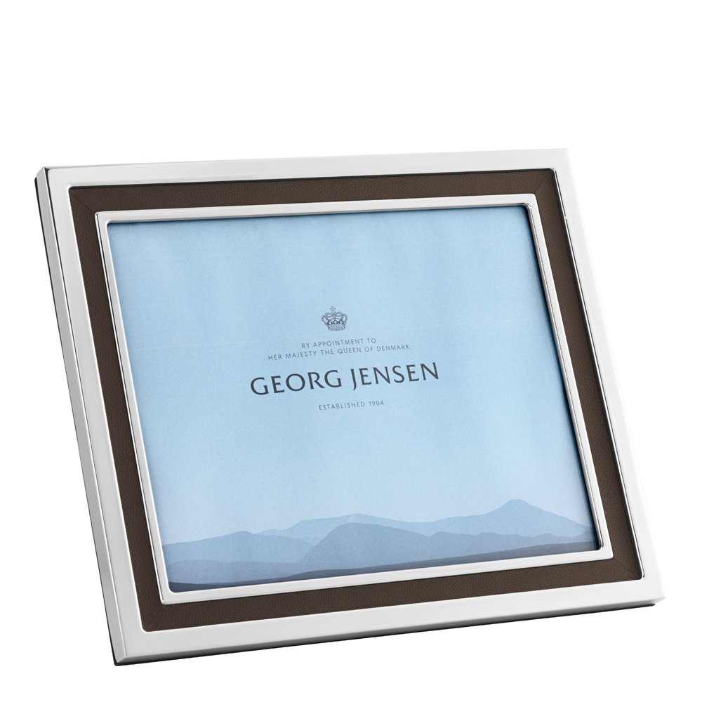 Georg Jensen – Manhattan Fotoram Stor 30×25 cm Rostfritt stål/Läder/Skinn