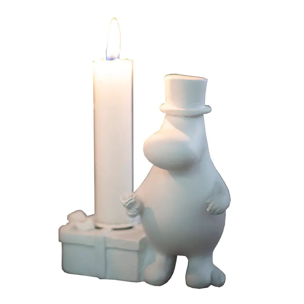 Mummi lysestake 11 cm Mummipappa hvit
