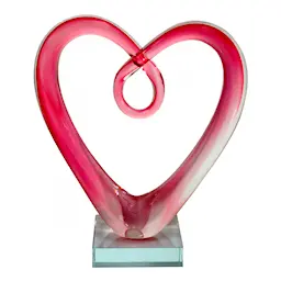 RBA Sweden Glasskulptur Hjärta 18,5 cm Rosa