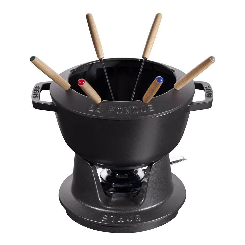 Staub Fondue -setti 2,35 L valurauta Musta