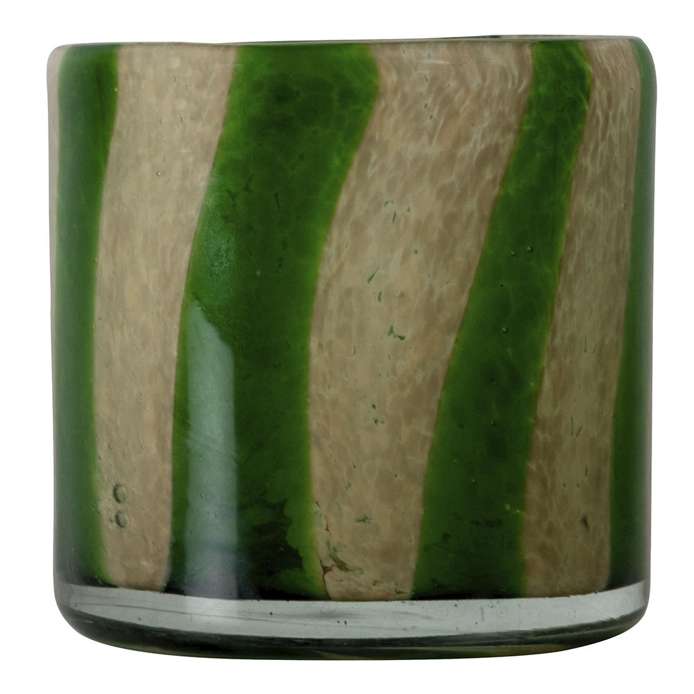 Byon – Calore Ljushållare 10×10 cm Curve Grön/Beige Randig