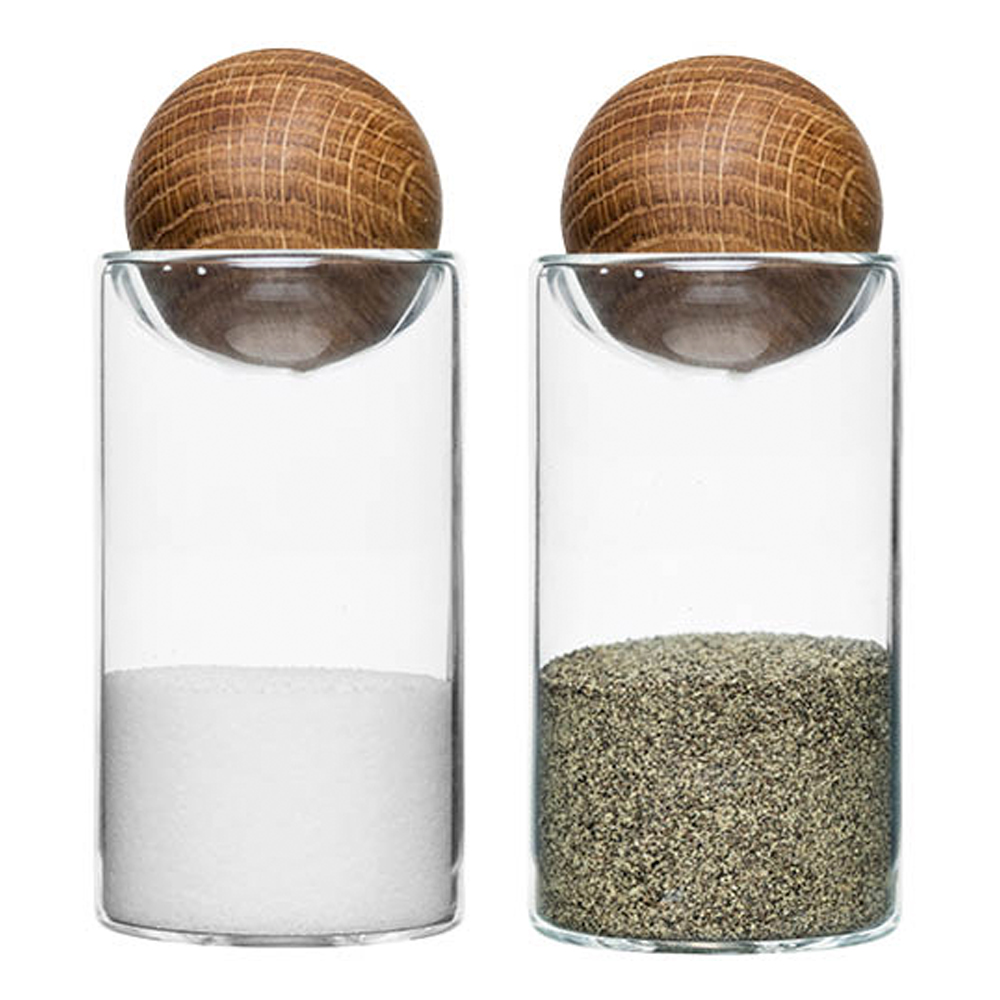Sagaform – Nature Salt- och Pepparströare Glas/Ek