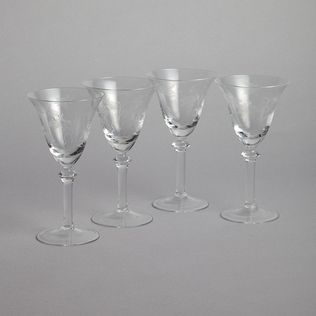 Vintage – SÅLD ”Blåklocka” vitvinsglas 4 st