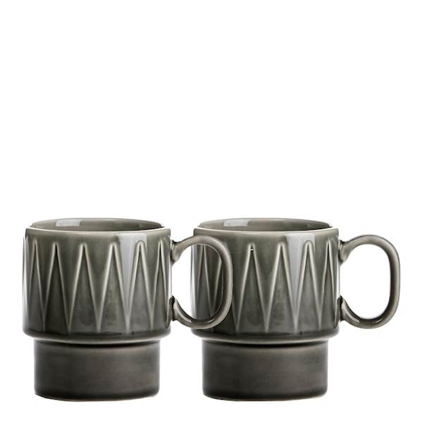 Coffe & More Kaffemugg 25 cl 2pack Grå Cervera