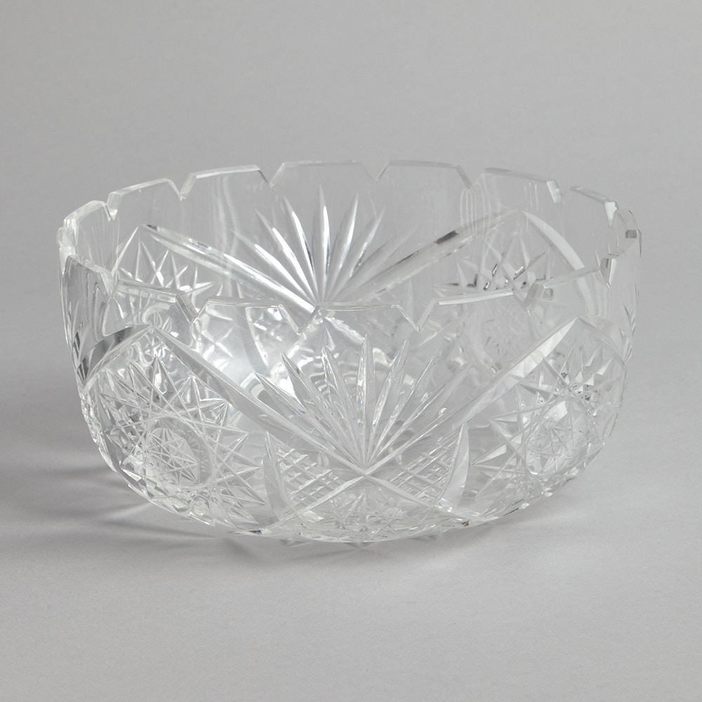 Läs mer om Vintage - SÅLD Skärslipad Kristallskål 20 cm