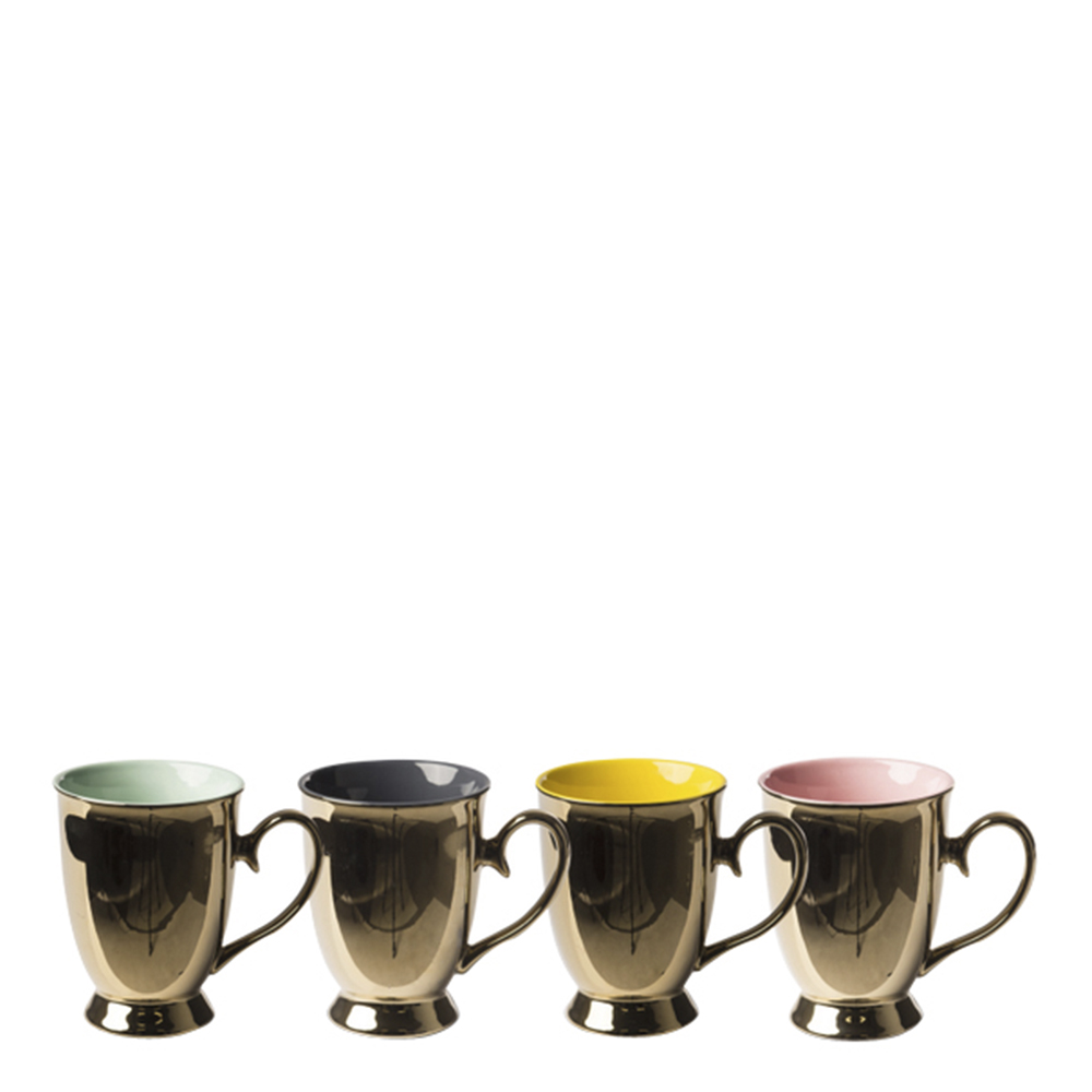 Pols Potten - Legacy kopp 12 cm 4 stk gull/flerfarget