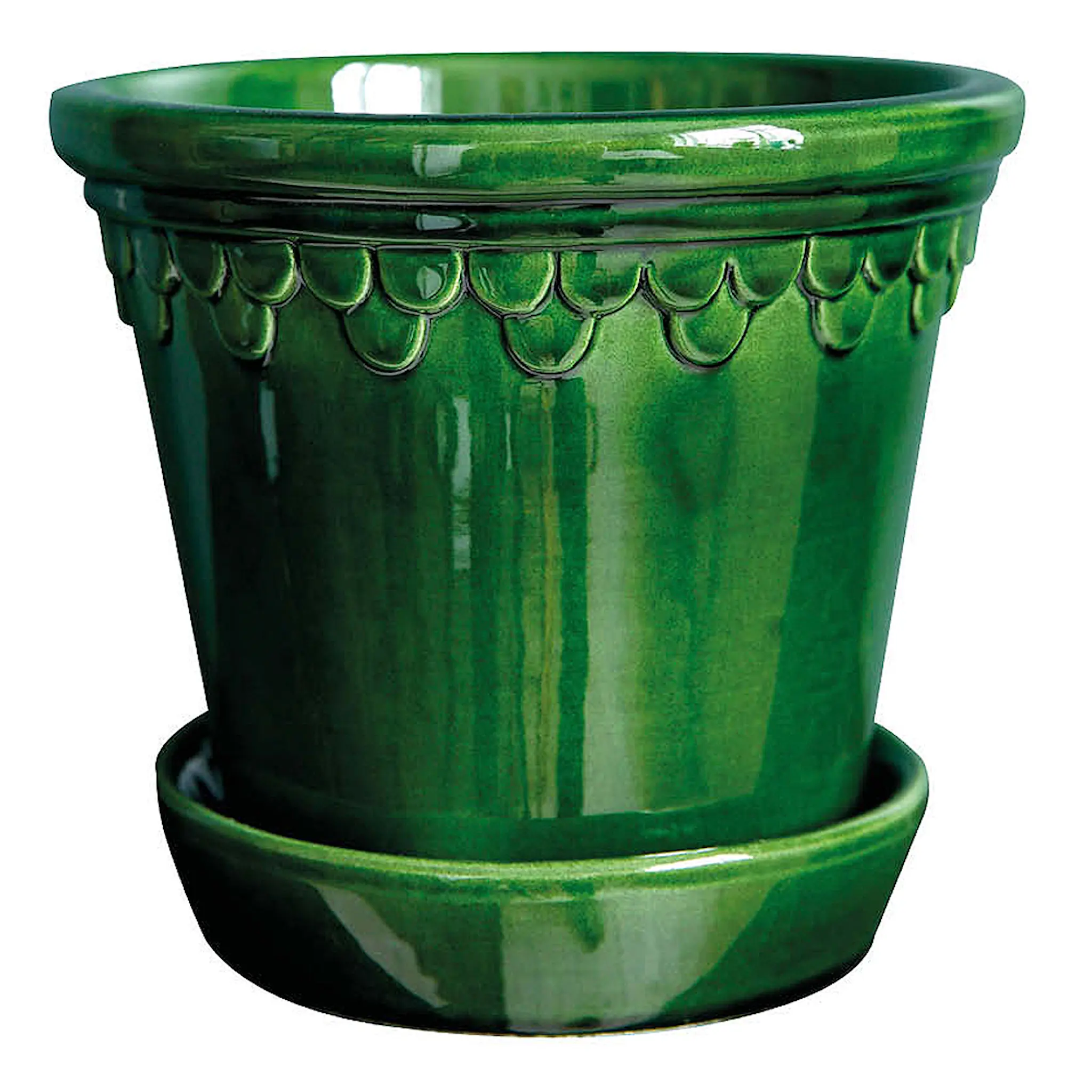 Bergs Potter Köpenhavner Kruka/fat 14 cm Grön emerald 