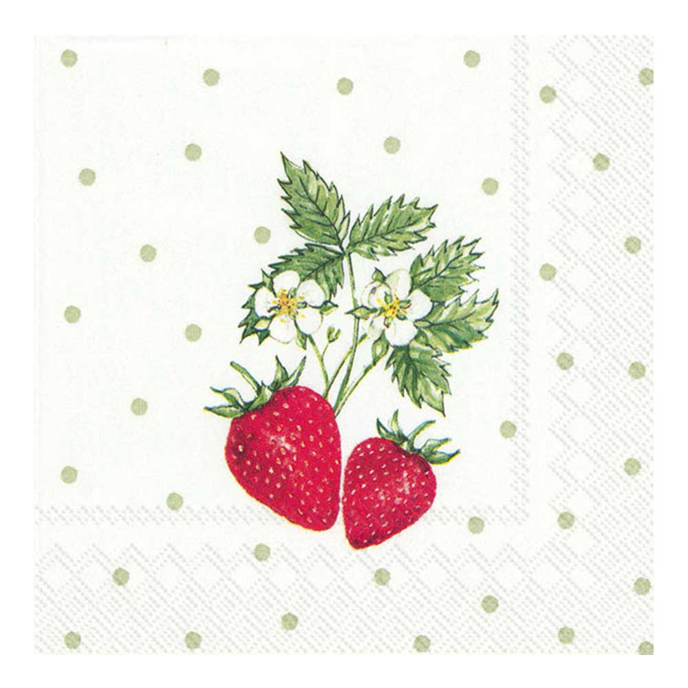 Läs mer om IHR - Servetter Little Lovely Strawberry 24x24 cm