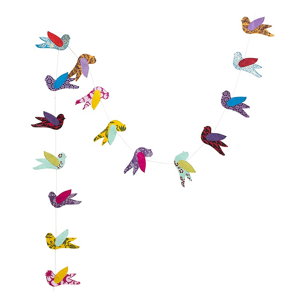 Girlang Fågel Papper 135 cm Multi