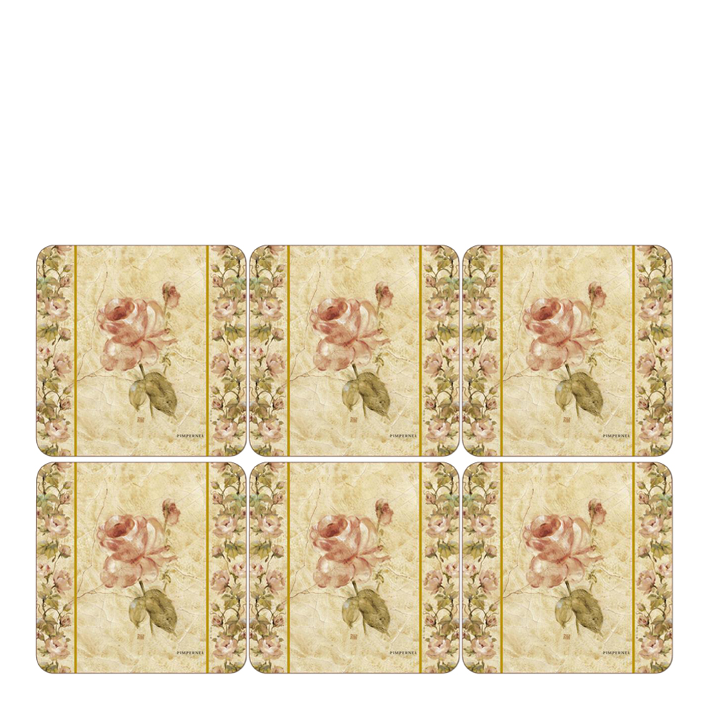 Pimpernel - Antique Rose Linen Glasunderlägg 6-pack