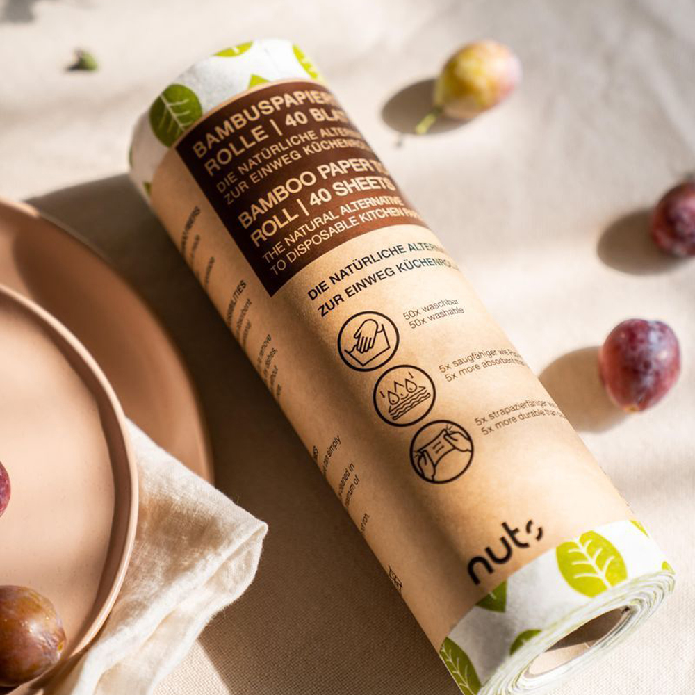 Nuts Innovations – Bambu Pappershandduk 30×28 cm 40-pack
