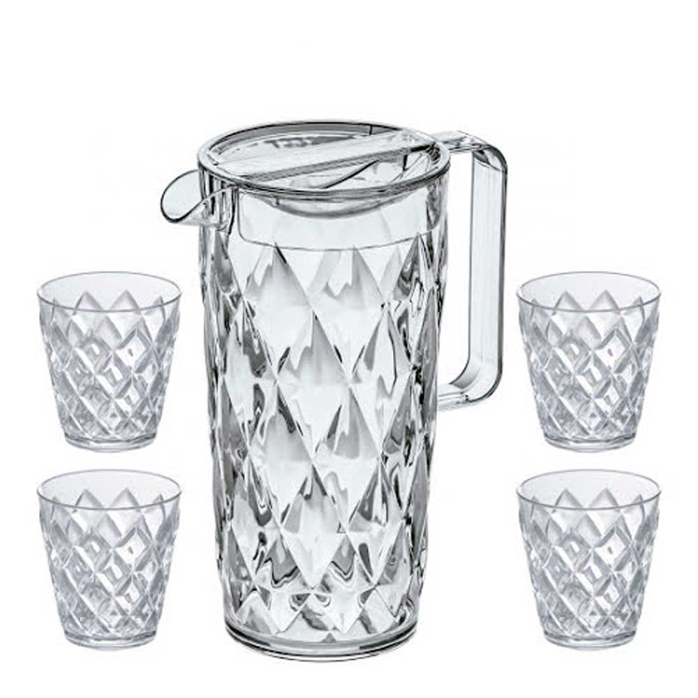 Koziol – Crystal Karaff + Glas 4-pack Klar