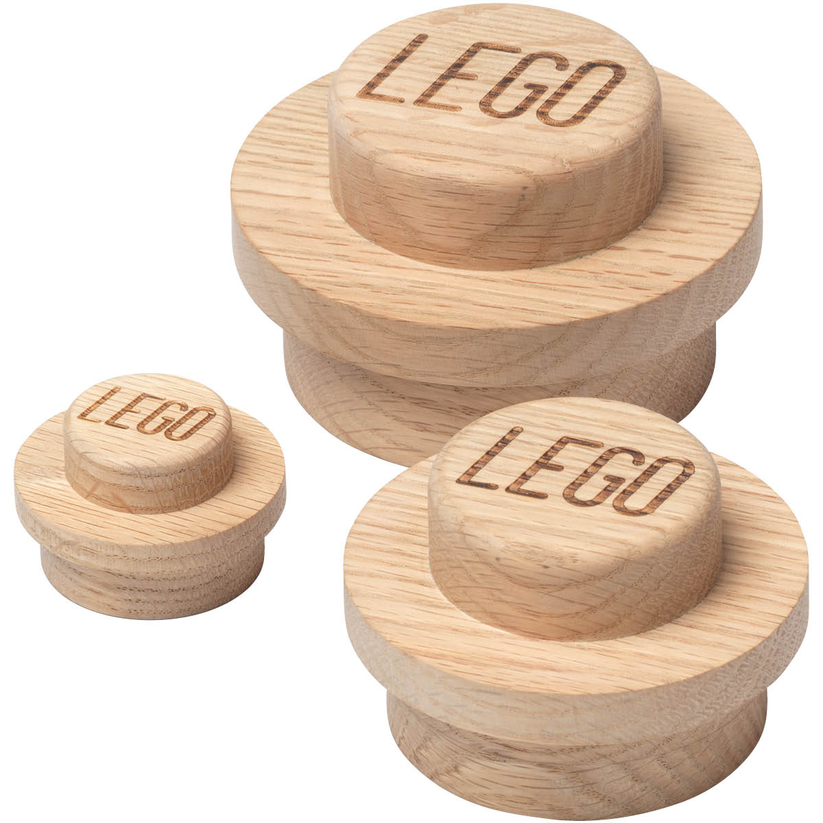 NHG Lego Wooden Seinäkoukku 3 kpl Tammi