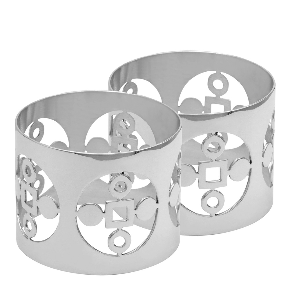 Läs mer om Hilke - Anima Gemella Servettringar 5 cm 2-pack Silver