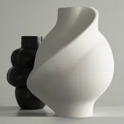 Louise Roe Copenhagen Pirout Vase 02 42 cm Raw Hvit  hover