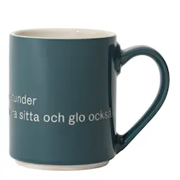 Design House Stockholm Astrid Lindgren kopp "Och så ska man ju ha några stunder" blå